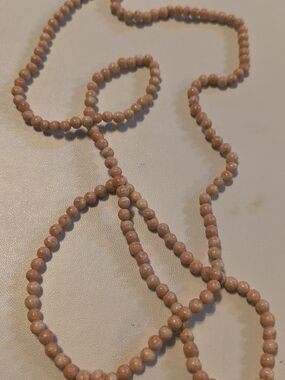 Vintage Pink Rhodochrosite Beaded Over The Head Necklace 35 Inches